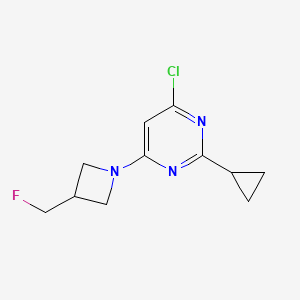 molecular formula C11H13ClFN3 B1476882 4-Chloro-2-cyclopropyl-6-(3-(fluoromethyl)azetidin-1-yl)pyrimidine CAS No. 2097995-39-4