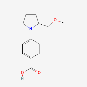 molecular formula C13H17NO3 B1476886 4-(2-(Methoxymethyl)pyrrolidin-1-yl)benzoic acid CAS No. 2097955-58-1