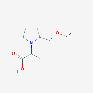 molecular formula C10H19NO3 B1476887 2-(2-(Ethoxymethyl)pyrrolidin-1-yl)propanoic acid CAS No. 2097946-23-9
