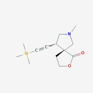 molecular formula C13H21NO2Si B14768890 2-Oxa-7-azaspiro[4.4]nonan-1-one, 7-methyl-9-[2-(trimethylsilyl)ethynyl]-, (5R,9R)-rel- 