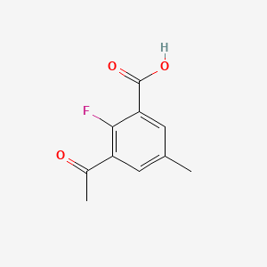 molecular formula C10H9FO3 B14768932 3-Acetyl-2-fluoro-5-methylbenzoic acid 