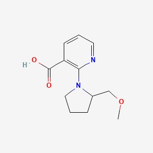 molecular formula C12H16N2O3 B1476899 2-(2-(Methoxymethyl)pyrrolidin-1-yl)nicotinic acid CAS No. 2097955-50-3