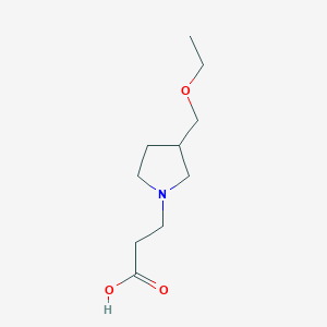 molecular formula C10H19NO3 B1476900 3-(3-(Ethoxymethyl)pyrrolidin-1-yl)propanoic acid CAS No. 1864201-22-8