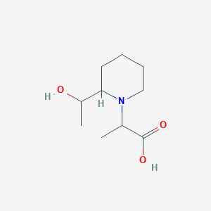 molecular formula C10H19NO3 B1476924 2-(2-(1-Hydroxyethyl)piperidin-1-yl)propanoic acid CAS No. 1869215-99-5