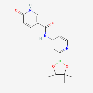 6-oxo-N-[2-(4,4,5,5-tetramethyl-1,3,2-dioxaborolan-2-yl)pyridin-4-yl]-1H-pyridine-3-carboxamide