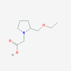 molecular formula C9H17NO3 B1476932 2-(2-(Ethoxymethyl)pyrrolidin-1-yl)acetic acid CAS No. 2097996-76-2