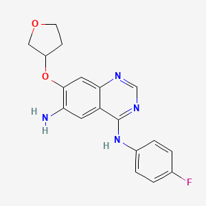 4-N-(4-fluorophenyl)-7-(oxolan-3-yloxy)quinazoline-4,6-diamine