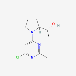 molecular formula C11H16ClN3O B1476950 1-(1-(6-Chloro-2-methylpyrimidin-4-yl)pyrrolidin-2-yl)ethan-1-ol CAS No. 2097980-63-5