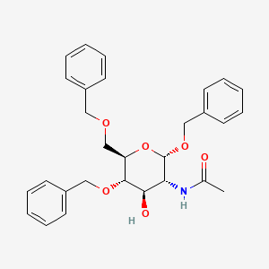 N-[(2S,3R,4R,5S,6R)-4-hydroxy-2,5-bis(phenylmethoxy)-6-(phenylmethoxymethyl)oxan-3-yl]acetamide