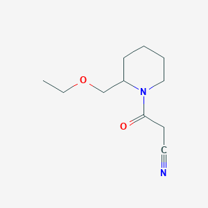 molecular formula C11H18N2O2 B1476959 3-(2-(Etoxi-metil)piperidin-1-il)-3-oxopropanonitrilo CAS No. 2024313-70-8