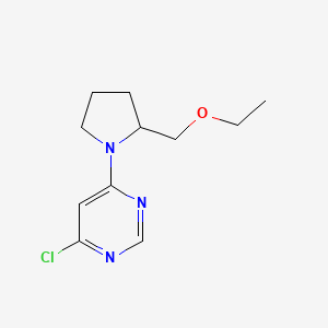 molecular formula C11H16ClN3O B1476969 4-Chloro-6-(2-(ethoxymethyl)pyrrolidin-1-yl)pyrimidine CAS No. 2098031-66-2