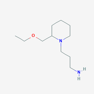 molecular formula C11H24N2O B1476971 3-(2-(Ethoxymethyl)piperidin-1-yl)propan-1-amin CAS No. 1994887-24-9