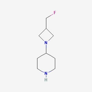 molecular formula C9H17FN2 B1476974 4-(3-(氟甲基)氮杂环丁烷-1-基)哌啶 CAS No. 2091197-70-3