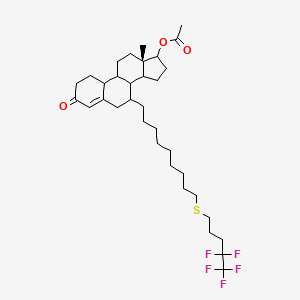 [(13S)-13-methyl-3-oxo-7-[9-(4,4,5,5,5-pentafluoropentylsulfanyl)nonyl]-2,6,7,8,9,10,11,12,14,15,16,17-dodecahydro-1H-cyclopenta[a]phenanthren-17-yl] acetate