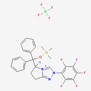 trimethyl-[[(5S)-2-(2,3,4,5,6-pentafluorophenyl)-6,7-dihydro-5H-pyrrolo[2,1-c][1,2,4]triazol-4-ium-5-yl]-diphenylmethoxy]silane;tetrafluoroborate