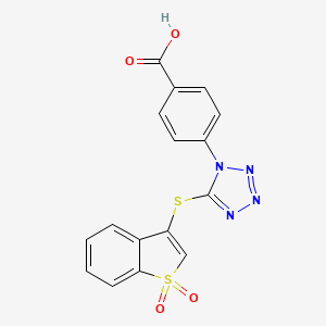 4-{5-[(1,1-dioxido-1-benzothiophen-3-yl)sulfanyl]-1H-tetrazol-1-yl}benzoic acid