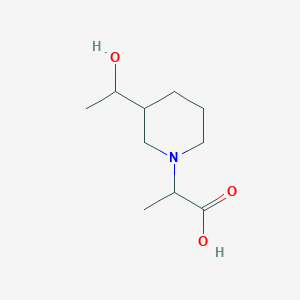 molecular formula C10H19NO3 B1477021 2-(3-(1-Hydroxyethyl)piperidin-1-yl)propanoic acid CAS No. 1849866-76-7