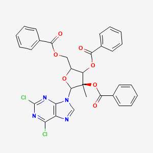 (2R,3R,4R,5R)-4-(benzoyloxy)-2-[(benzoyloxy)methyl]-5-(2,6-dichloro-9H-purin-9-yl)-4-methyloxolan-3-yl benzoate