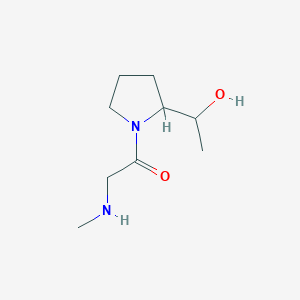 molecular formula C9H18N2O2 B1477022 1-(2-(1-Hydroxyethyl)pyrrolidin-1-yl)-2-(methylamino)ethan-1-one CAS No. 2091218-87-8