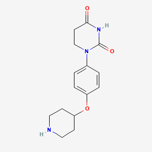 molecular formula C15H19N3O3 B14770238 1-[4-(4-Piperidyloxy)phenyl]hexahydropyrimidine-2,4-dione 