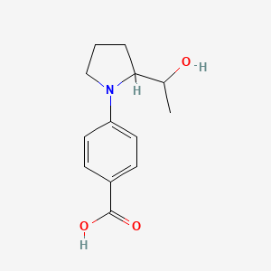 molecular formula C13H17NO3 B1477024 4-(2-(1-Hydroxyethyl)pyrrolidin-1-yl)benzoic acid CAS No. 2098080-72-7