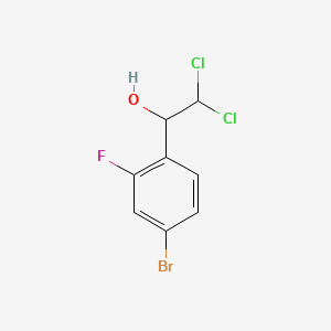 molecular formula C8H6BrCl2FO B14770253 1-(4-Bromo-2-fluorophenyl)-2,2-dichloroethanol 