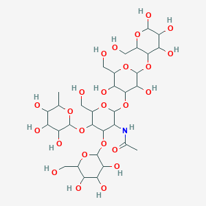 N-[(2S,3R,4R,5S,6R)-2-{[(2R,3S,4S,5R,6S)-3,5-dihydroxy-2-(hydroxymethyl)-6-{[(2R,3S,4R,5R)-4,5,6-trihydroxy-2-(hydroxymethyl)oxan-3-yl]oxy}oxan-4-yl]oxy}-6-(hydroxymethyl)-4-{[(2R,3R,4S,5R,6R)-3,4,5-trihydroxy-6-(hydroxymethyl)oxan-2-yl]oxy}-5-{[(2S,3S,4R