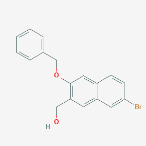 molecular formula C18H15BrO2 B14770305 (3-(Benzyloxy)-7-bromonaphthalen-2-yl)methanol 