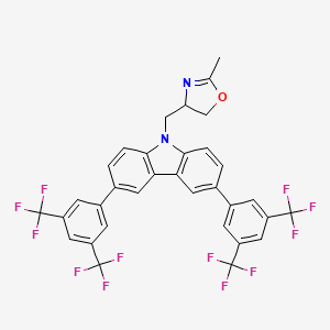 molecular formula C33H20F12N2O B14770310 (S)-4-((3,6-Bis(3,5-bis(trifluoromethyl)phenyl)-9H-carbazol-9-yl)methyl)-2-methyl-4,5-dihydrooxazole 