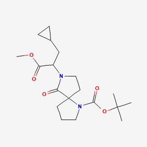 molecular formula C19H30N2O5 B14770376 tert-butyl 7-(3-cyclopropyl-1-methoxy-1-oxopropan-2-yl)-6-oxo-1,7-diazaspiro[4.4]nonane-1-carboxylate 