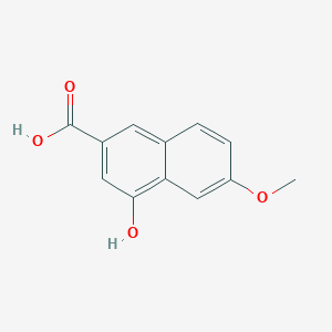 molecular formula C12H10O4 B14770378 2-Naphthalenecarboxylic acid, 4-hydroxy-6-methoxy- 