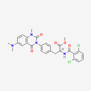 molecular formula C28H26Cl2N4O5 B14770387 Methyl (2S)-2-[(2,6-dichlorobenzoyl)amino]-3-[4-[6-(dimethylamino)-1-methyl-2,4-dioxoquinazolin-3-yl]phenyl]propanoate 