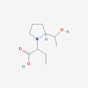 molecular formula C10H19NO3 B1477044 2-(2-(1-Hydroxyethyl)pyrrolidin-1-yl)butanoic acid CAS No. 2097944-26-6