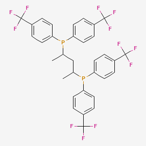 molecular formula C33H26F12P2 B14770443 4-Bis[4-(trifluoromethyl)phenyl]phosphanylpentan-2-yl-bis[4-(trifluoromethyl)phenyl]phosphane 