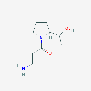 molecular formula C9H18N2O2 B1477045 3-Amino-1-(2-(1-hydroxyethyl)pyrrolidin-1-yl)propan-1-one CAS No. 2090881-71-1