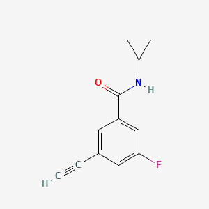 molecular formula C12H10FNO B14770468 N-Cyclopropyl-3-ethynyl-5-fluorobenzamide 