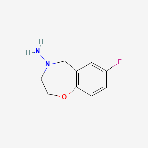 molecular formula C9H11FN2O B1477047 7-氟-2,3-二氢苯并[f][1,4]噁唑并[4,5-h]胺 CAS No. 2098081-60-6