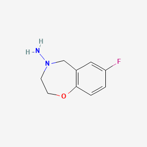 molecular formula C9H11FN2O B1477047 7-氟-2,3-二氢苯并[f][1,4]噁氮平-4(5H)-胺 CAS No. 2098081-60-6