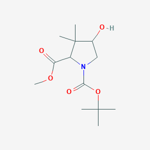 molecular formula C13H23NO5 B14770475 1-Tert-butyl 2-methyl 4-hydroxy-3,3-dimethylpyrrolidine-1,2-dicarboxylate 