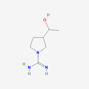 molecular formula C7H15N3O B1477054 3-(1-Hydroxyethyl)pyrrolidine-1-carboximidamide CAS No. 2097979-50-3