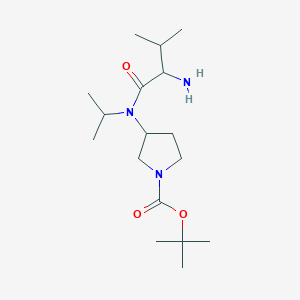 molecular formula C17H33N3O3 B14770547 (R)-tert-Butyl 3-((S)-2-amino-N-isopropyl-3-methylbutanamido)pyrrolidine-1-carboxylate 