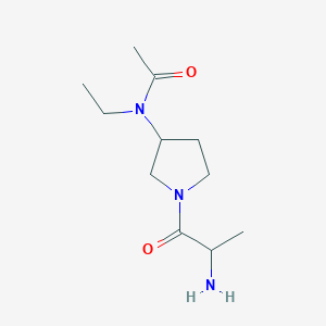 molecular formula C11H21N3O2 B14770567 N-[1-(2-aminopropanoyl)pyrrolidin-3-yl]-N-ethylacetamide 