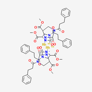 molecular formula C56H60N8O16Rh2 B14770599 methyl 2-oxo-1-(3-phenylpropanoyl)imidazolidin-3-ide-4-carboxylate;rhodium(2+) 