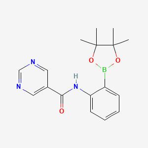 molecular formula C17H20BN3O3 B14770604 N-[2-(4,4,5,5-tetramethyl-1,3,2-dioxaborolan-2-yl)phenyl]pyrimidine-5-carboxamide 