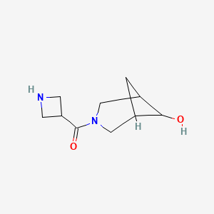 molecular formula C10H16N2O2 B1477061 3-(アゼチジン-3-イル)-6-ヒドロキシ-3-アザビシクロ[3.1.1]ヘプタン-3-カルボン酸 CAS No. 2098102-59-9