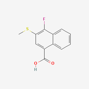 molecular formula C12H9FO2S B14770610 4-Fluoro-3-(methylthio)-1-naphthoic acid 