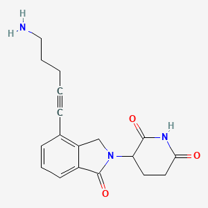 molecular formula C18H19N3O3 B14770783 3-[4-(5-Aminopent-1-ynyl)-1-oxo-isoindolin-2-yl]piperidine-2,6-dione 