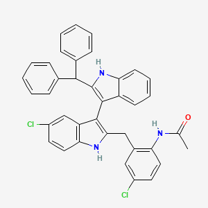 N-(2-((2'-Benzhydryl-5-chloro-1H,1'H-[3,3'-biindol]-2-yl)methyl)-4-chlorophenyl)acetamide