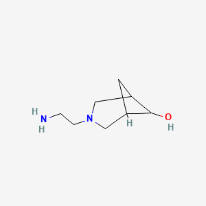 molecular formula C8H16N2O B1477083 3-(2-氨基乙基)-3-氮杂双环[3.1.1]庚烷-6-醇 CAS No. 2097954-56-6