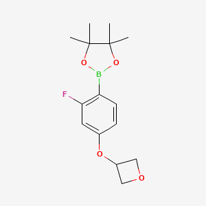 molecular formula C15H20BFO4 B14770984 2-(2-Fluoro-4-(oxetan-3-yloxy)phenyl)-4,4,5,5-tetramethyl-1,3,2-dioxaborolane 